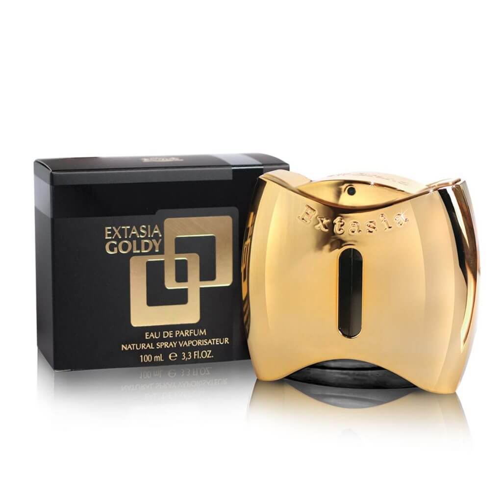 Extasia Goldy Damenparfum Flakon mit goldener Optik